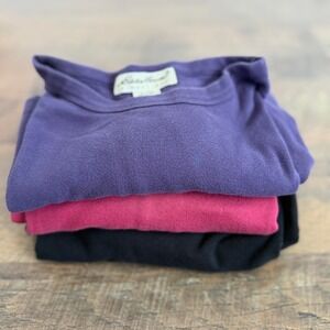 Vintage Lot of 3 Eddie Bauer Women's Short Sleeve T-Shirts Size Large